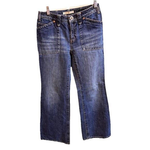 Tommy Hilfiger Womens Hipster Boot Denim Blue Jeans 27 Bootcut Cowgirl Western - Picture 1 of 6